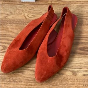 EVERLANE slingback leather flats Rust size 7.5